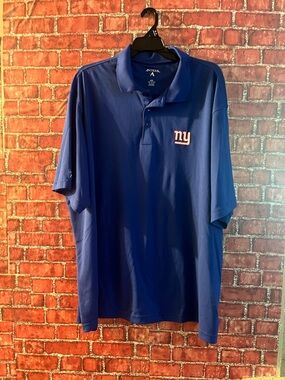 Antigua New York Giants Blue Short-Sleeve Polo Rm86)